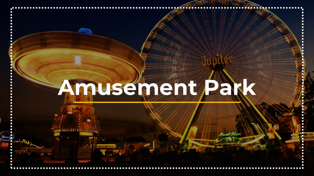 Amusement Park Theme Presentation Slide with attractive HD visuals.