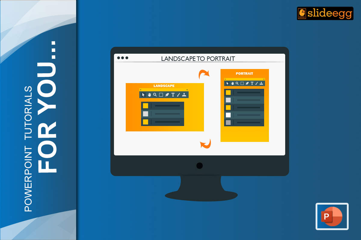Banner image for the PowerPoint tutorial blog on "How to Change a PowerPoint Page Orientation from Landscape to Portrait"