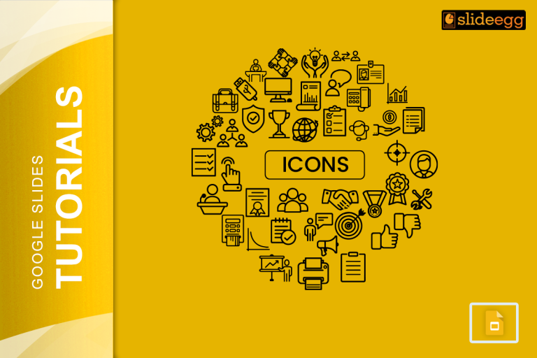 Banner image with icons for the blog "How to Insert and Edit Icons in Google Slides". Learn the steps to add & edit icons.