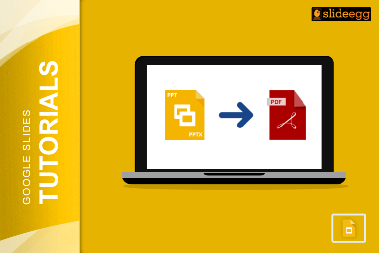 Banner images for the blog "Learn How To Convert Google Slides Into PDF and Download." Simple steps and tips are explained.