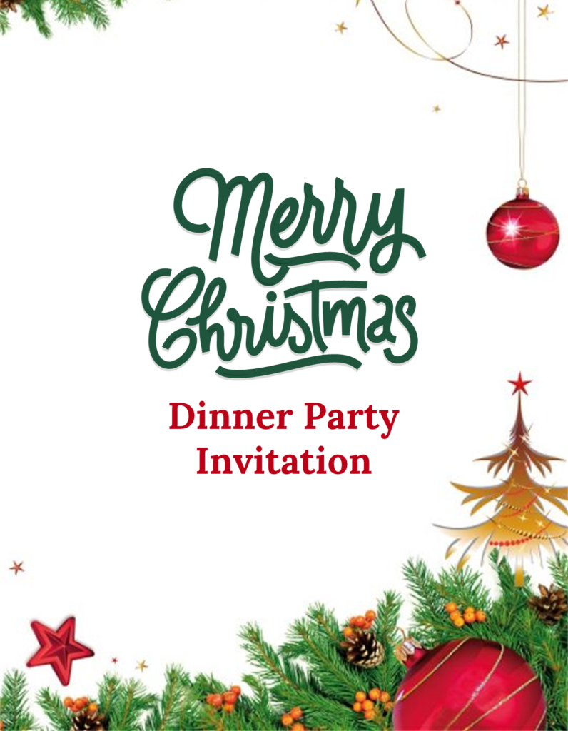 Merry Christmas Dinner Party Invitation Slide From SlideEgg