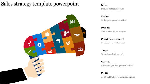 Seven Noded Sales Strategy Template from SlideEgg