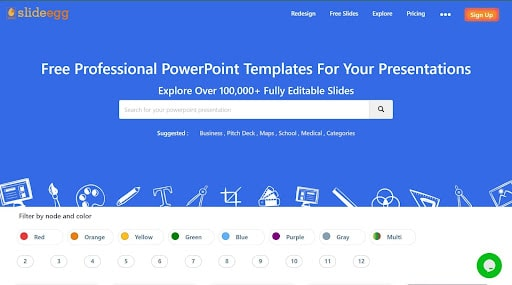 SlideEgg Home Page, where you can find professional PowerPoint templates for your needs.