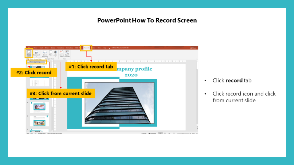 Steps For How To Screen Record Your Presentation Using PowerPoint