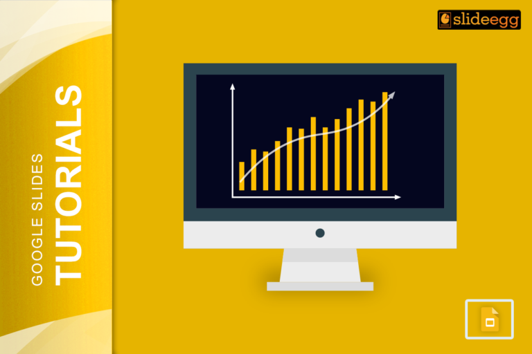 Google Slides Tutorials logo with a computer displaying an upward-trending line graph.