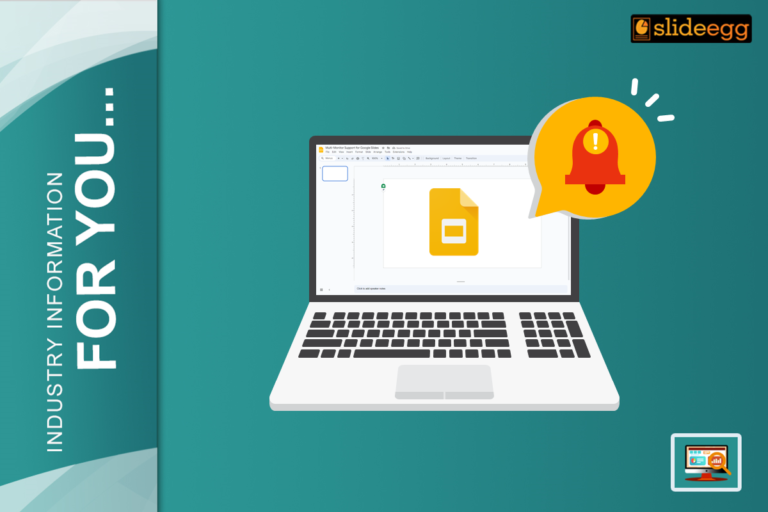 Notification icon on Google Slides presentation, indicating the introduction of multi-monitor support on a laptop screen.