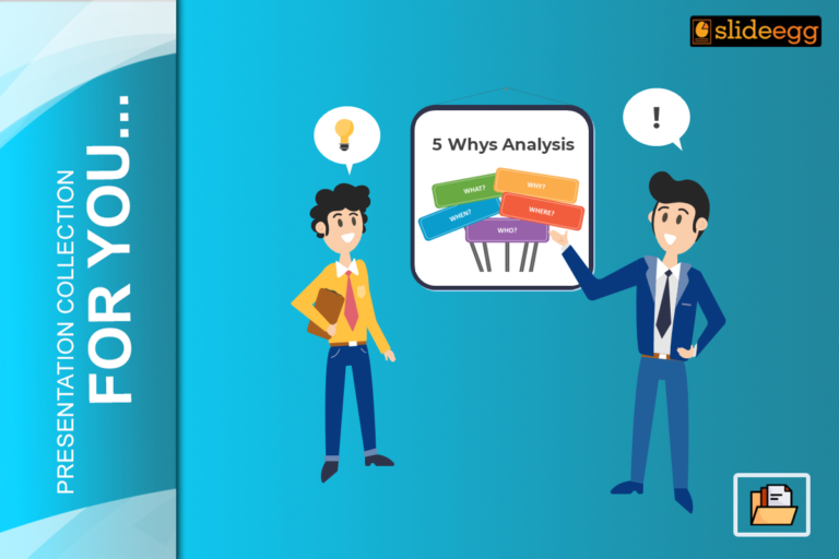 Depiction of two individuals trying to understand the 5 why analysis using colorful grids.