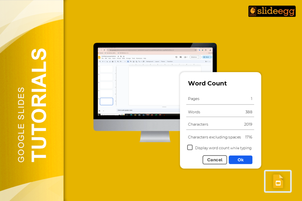 Banner Image of the Blog "How Do I See My Word Count on Google Slides"