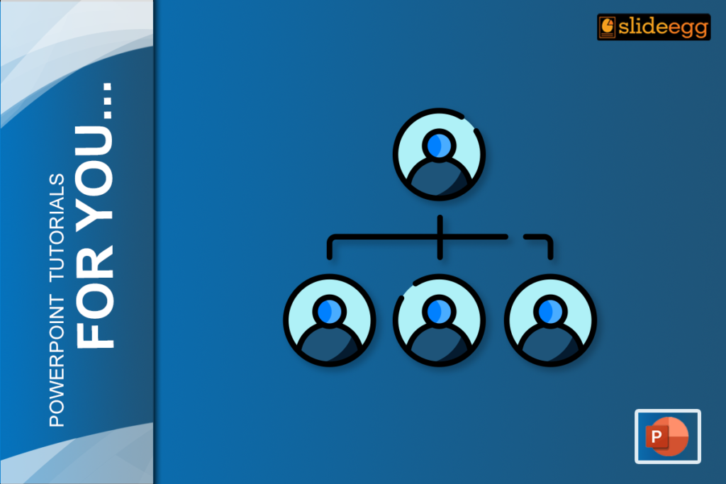 Organizational chart diagram with a hierarchy of people, representing creating organizational charts in PowerPoint.