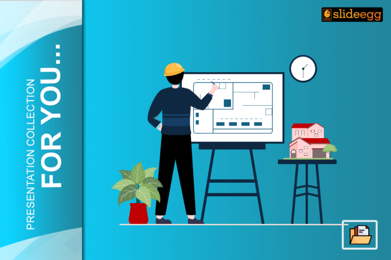 Representation of a construction professional drwaing an interior plan for construction in a board presentation.