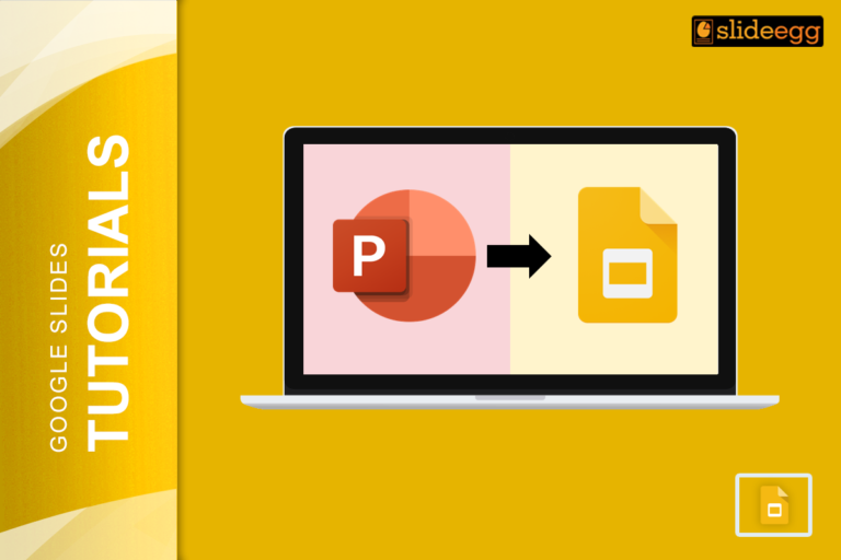 Google Slides Tutorials banner with a laptop showing a PowerPoint file being converted to a Google Slides file.