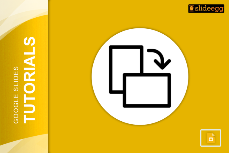 Google Slides Tutorials - Icon depicting two overlapping slides with a curved arrow indicating rotation.