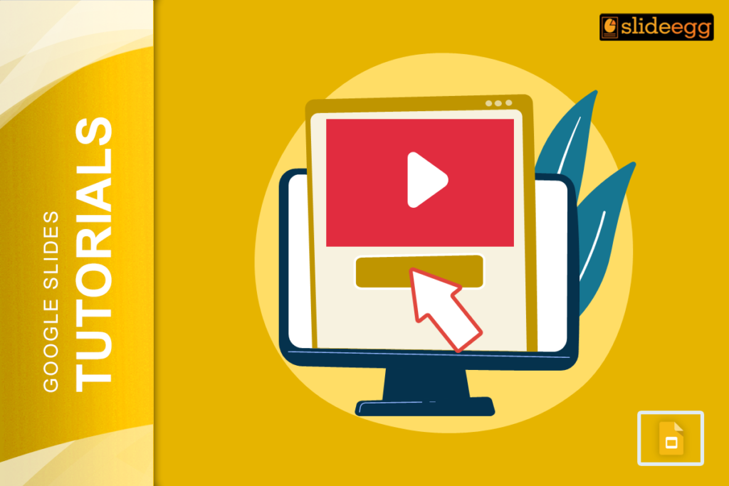 Banner image for a blog about video file types supported by Google Slides, featuring a computer screen with a play button.