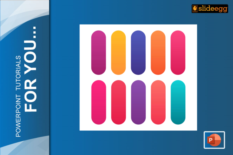 Banner for a blog 'How to Change Colors in a PowerPoint Presentation' with colorful rounded rectangles and SlideEgg logo.