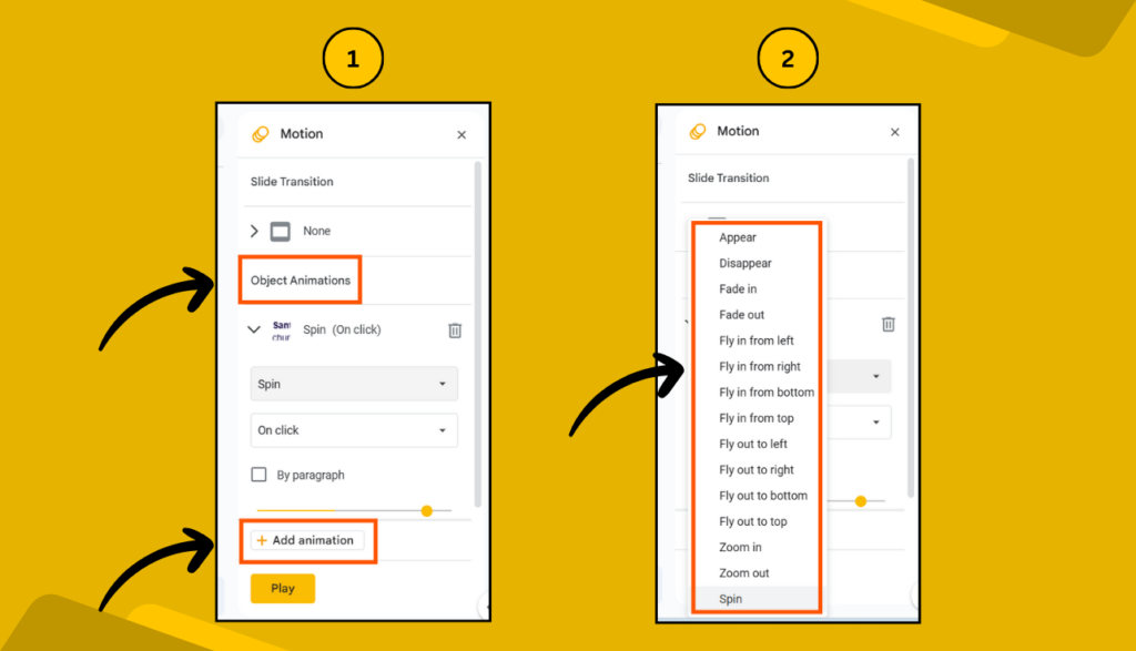 Add Animation Option in Google Slides