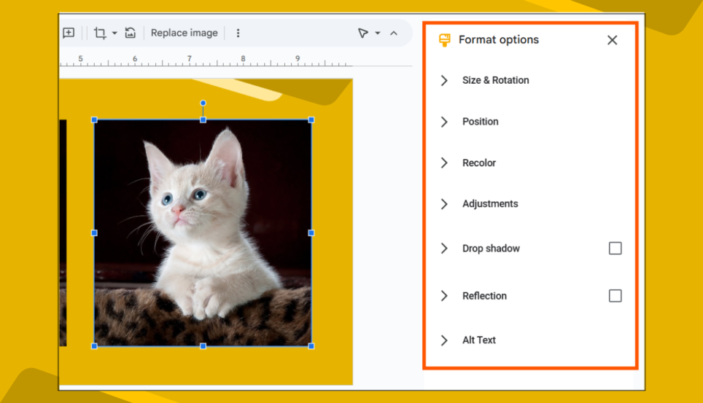 Format Options in Google Slides