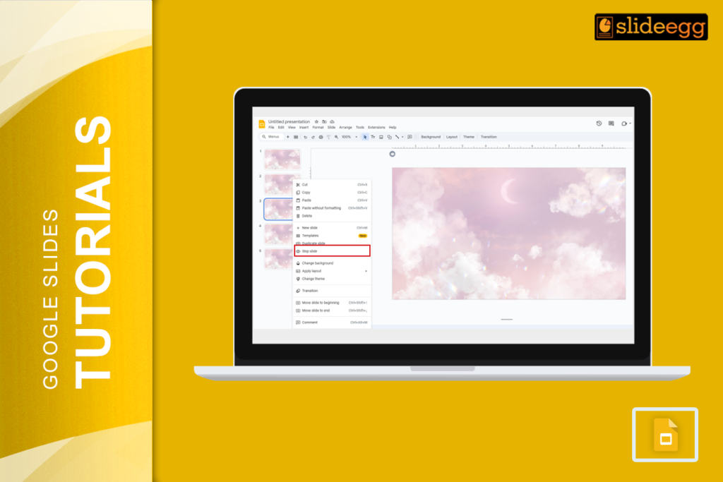 Banner of the blog "How to Skip and Unskip a Slide in Google Slides"