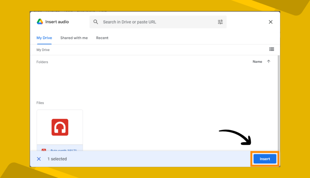 Insert > Audio Option in Google Slides