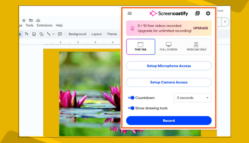 Screencastify Extension to Record Google Slides.