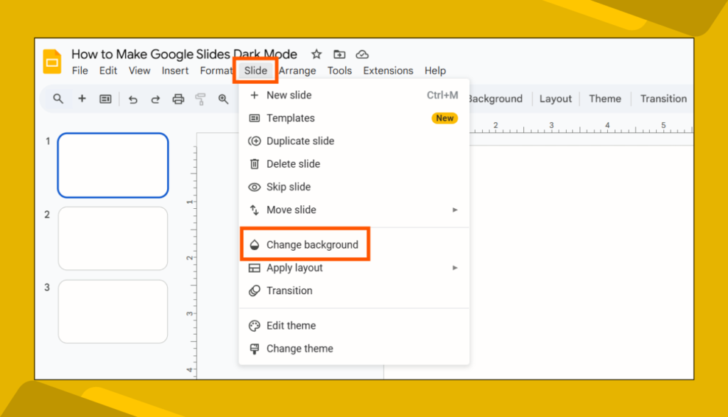 Slide_Change Background Option in Google Slides