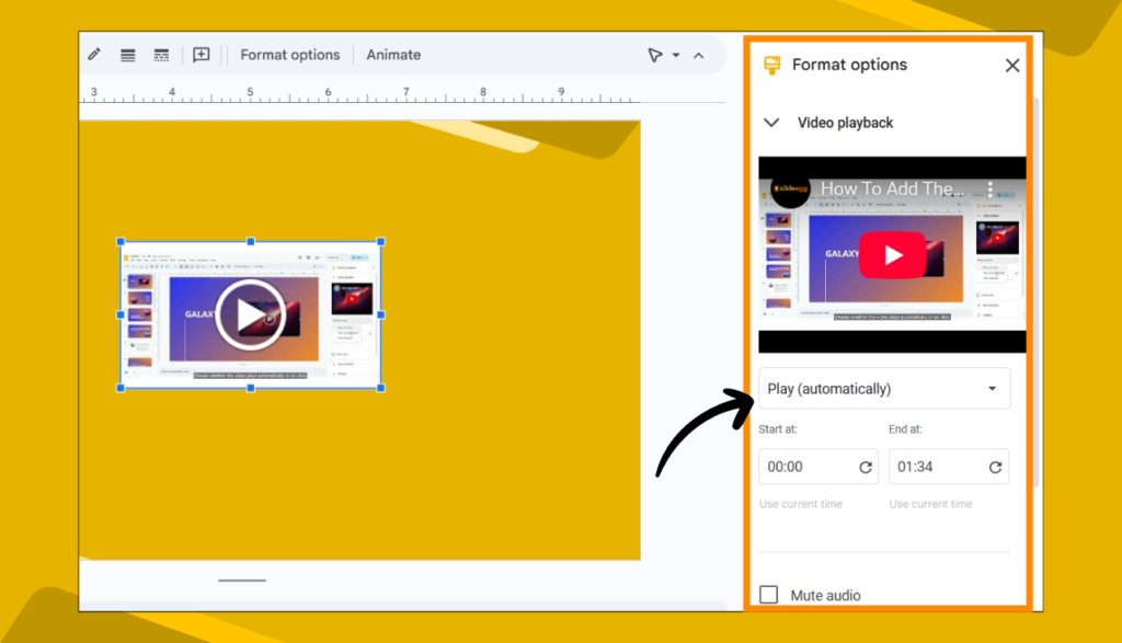 Video Playback Settings in Google Slides