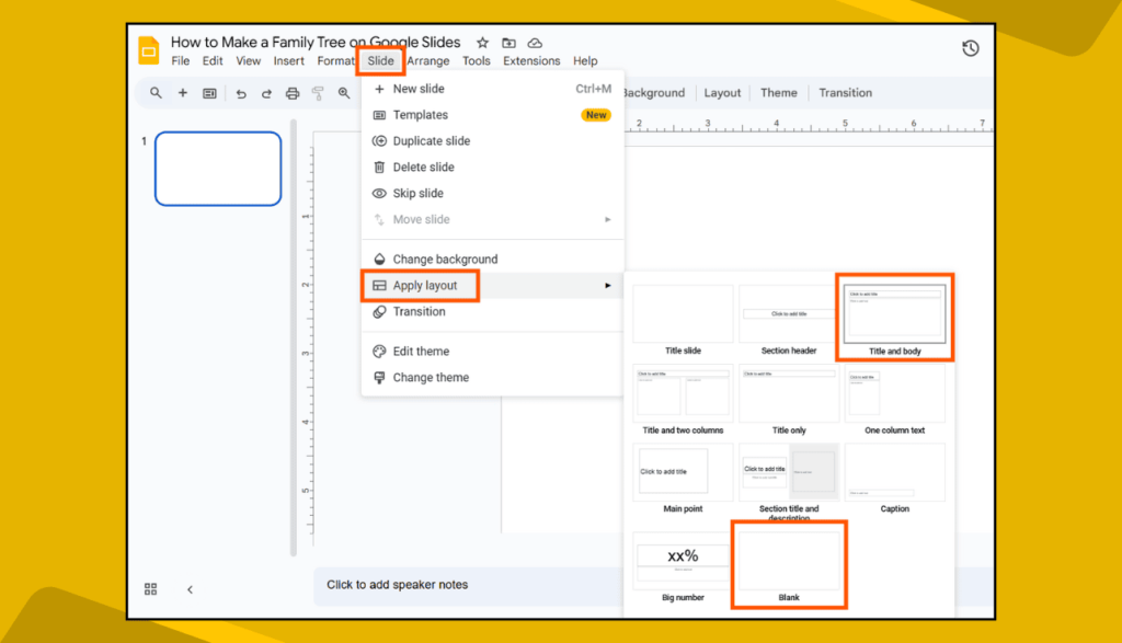 Slide _ Apply Layout Option in Google Slides