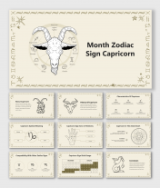 Usable Month Zodiac Sign Capricorn PPT And Google Slides