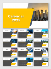 Printable Monthly Calendar 2025 PowerPoint And Google Slides