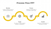 Usable Process Flow PPT And Google Slides With Yellow Color