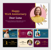 Easy To Customize Work Anniversary PPT And Google Slides