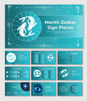 Creative Month Zodiac Sign Pisces PPT And Google Slides