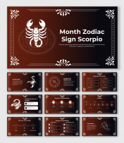 Creative Month Zodiac Sign Scorpio PPT And Google Slides