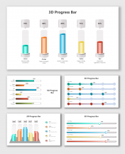 Innovative 3D Progress Bar PowerPoint And Google Slides