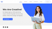 Attractive Landing Page Mockup PowerPoint And Google Slides