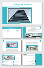 Blue Color Company Profile PPT And Google Slides Themes