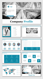 Unlock Company Profile PowerPoint And Google Slides Themes