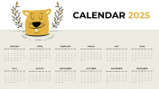 Customize 2025 Calendar PPT And Google Slides Template