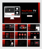 Editable YouTube TV PowerPoint And Google Slides Templates