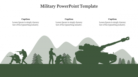 100% editable Best military agenda PowerPoint template