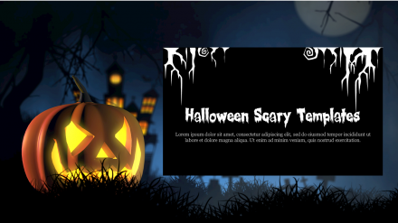 Halloween Scary Templates PowerPoint Slide - Dark Theme