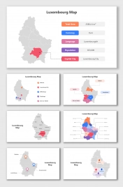 Editable Luxembourg Map PowerPoint And Google Slides Themes