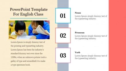 Creative PowerPoint Template For English Class Slide