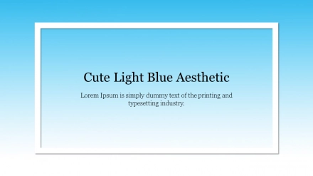 Cute Light Blue Aesthetic Background PowerPoint Slide