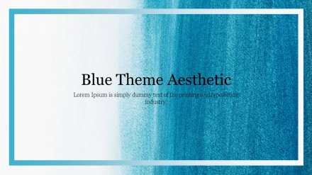 Marble Blue Theme Aesthetic PPT Presentation Template