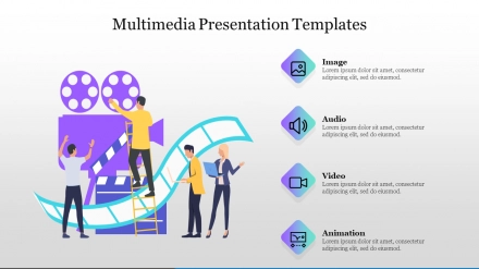 Explore Now Multimedia Presentation Templates Slide PPT