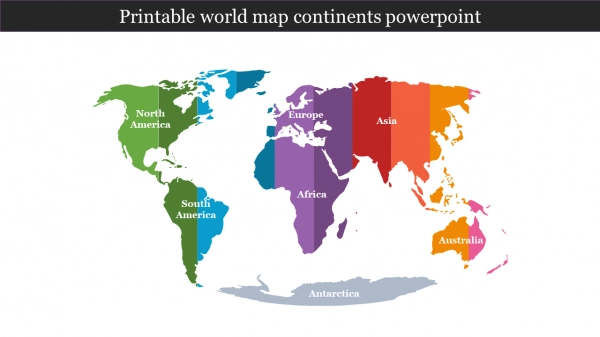 use printable world map continents powerpoint presentation