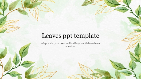 Simple Leaves PPT Template Presentation Slide Design