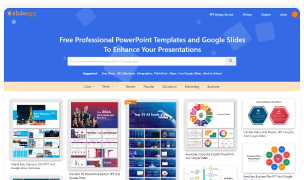 Overview of SlideEgg's template collections for presentations
