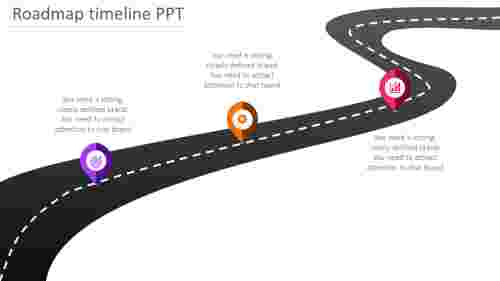 Editable Roadmap Template For PowerPoint Presentation