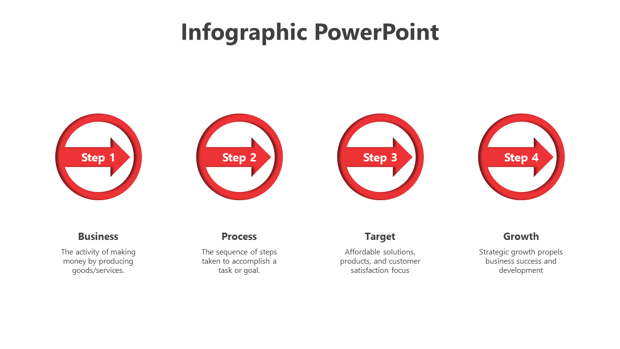 Arrow Infographic PPT And Google Slides With Four Nodes